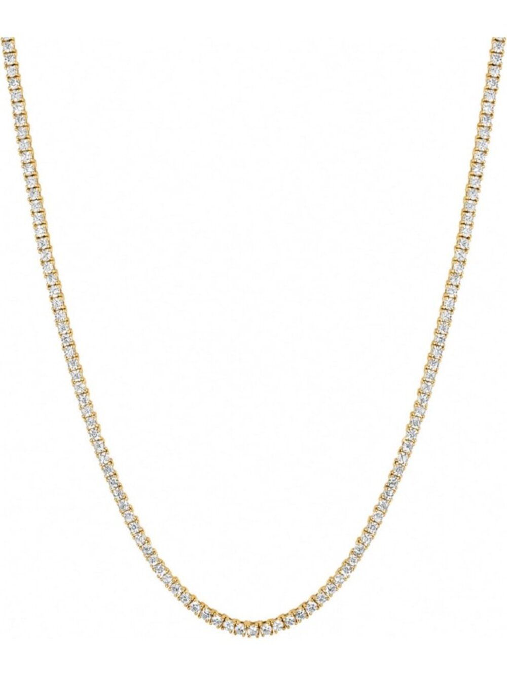Elegant Tennis Necklace for Women - 14K Gold Plated CZ Choker, Stylish Jewelry
